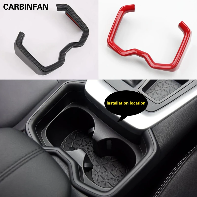 

Car styling ABS Detector Center Console Cup Holder Gear Box Frame Trim Cover For Toyota RAV4 2019 2020