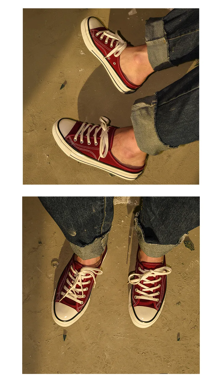 Модная Молодежная мужская обувь; повседневная обувь унисекс; белые кроссовки; дышащая парусиновая обувь для прогулок; обувь на плоской подошве со шнуровкой для мужчин и женщин; Цвет Красный