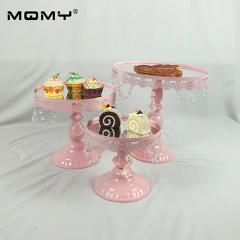 

3Pcs/ set Golden Mirror Round Metal Cake Stand Plate Home Wedding Birthday Party