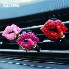 Автомобильный ароматизатор с красными губами, стильный автомобильный Кондиционер, вентиляционный парфюмированный зажим, креативный милый освежитель воздуха, Твердый бальзам, Декор, украшения