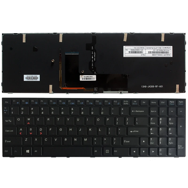 НОВЫЙ США клавиатура для ноутбука Clevo Sager NP7170 NP7155 XMG A505 Gaming Black Клавиатура