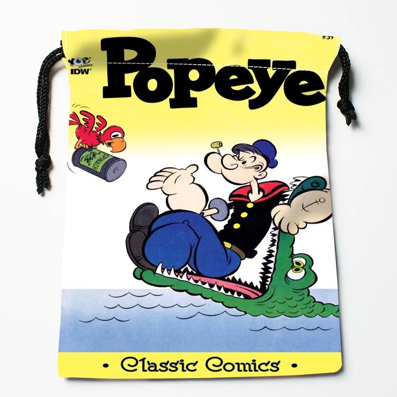 Новое поступление Popeye Сейлор Drawstring сумки на заказ сумки для хранения Подарочные мешки с принтом более размеры 27x35 см DIY ваша фотография