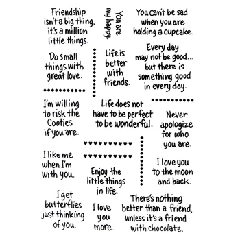

Friendship Letters Stamps for Scrapbooking Transparent Silicone Rubber Seal DIY Photo Album Decorative Card Chapter 11*16cm