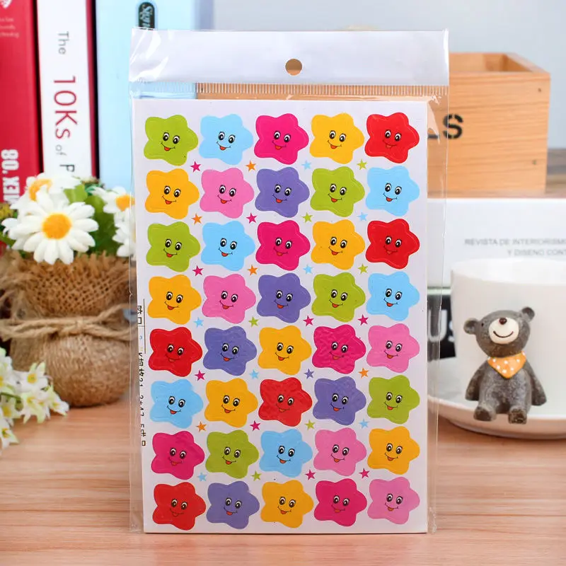 

400pcs/paket Little Star Student reward stickers cute little apple face teaching to encourage small red Sticks