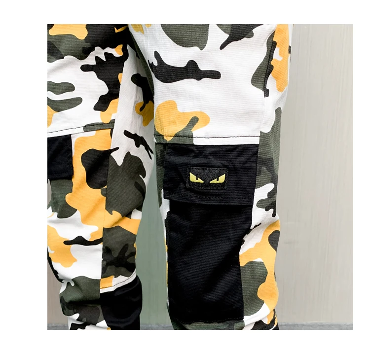 Модные камуфляжные Мужские штаны для мужчин хип хоп уличные брюки Slim Fit корейский повседневное дамские шаровары джоггеры весн