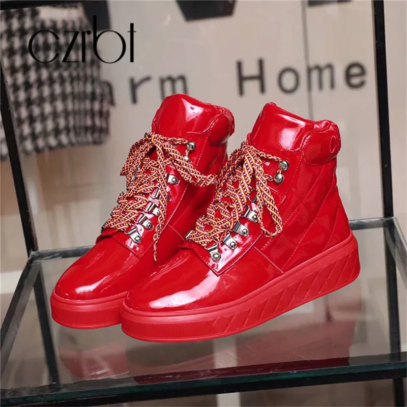 

CZRBT 2018 Winter Shoes Women Fashion Genuine Leather Warm Lace-Up Ankle Boots For Women Casual Non-Slip Breathable Women Boots