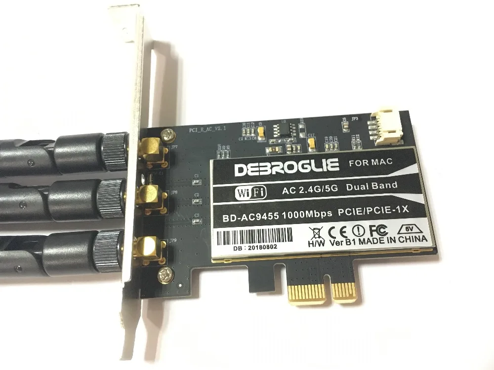 DEBROGLIE 1000 Мбит/с двухдиапазонный 802.11ac Настольный PCI E WiFi адаптер PCi Express