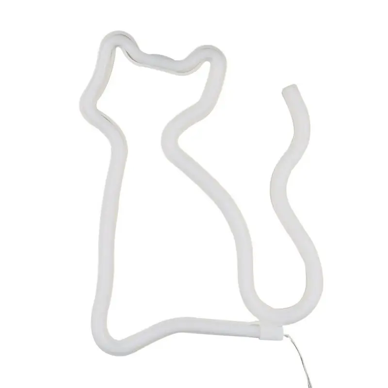

Warm White Neon Light LED Kitty Nightlight Cat-shaped USB/Battery Operated Table Lamplamp