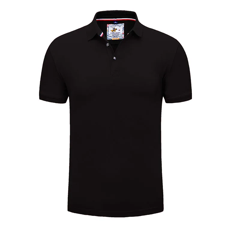 Мужская Персонализированная рубашка поло на заказ Вышивка комбинезоны мужские летние для работы DIY ваши собственные рубашки поло с коротким рукавом воротник рубашки - Color: Black