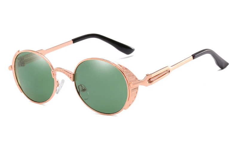 Готические стимпанк Солнцезащитные очки для женщин и мужчин, Ретро стиль, овальные металлические солнцезащитные очки, UV400, паровые, в стиле панк, зеркальные очки Oculos 1281T