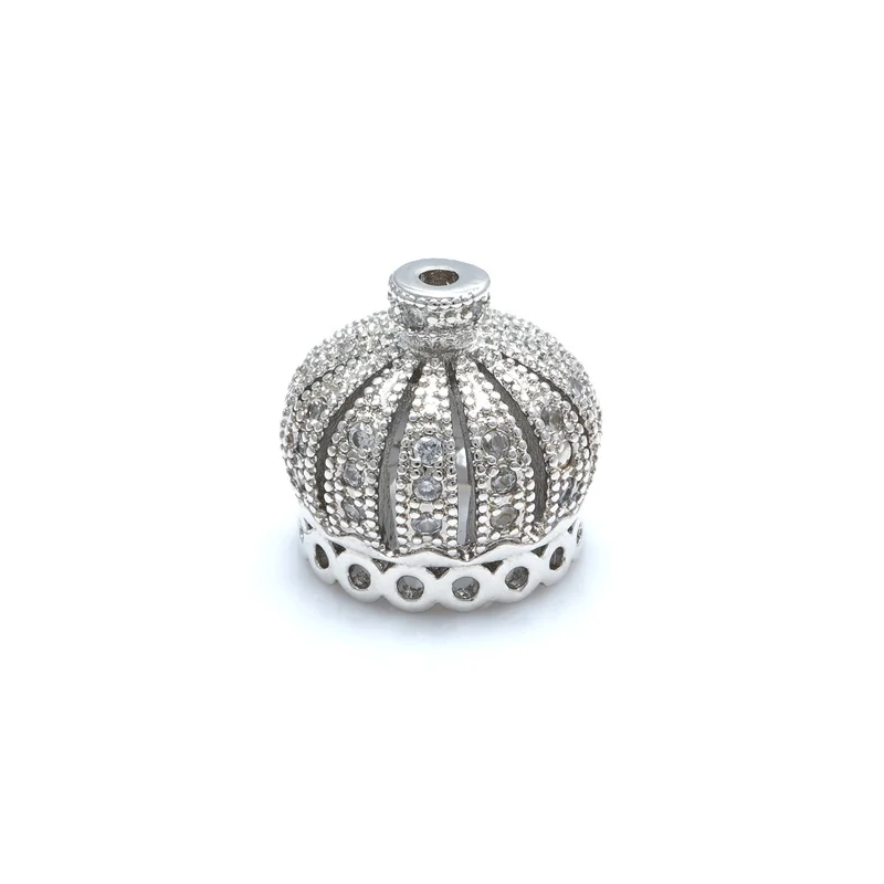 14*13 мм DIY кисточки подвеска в форме короны шапки аксессуары для женщин 'ювелирные изделия серьги с кисточками жемчужное ожерелье подарок изготовление - Цвет: Platinum