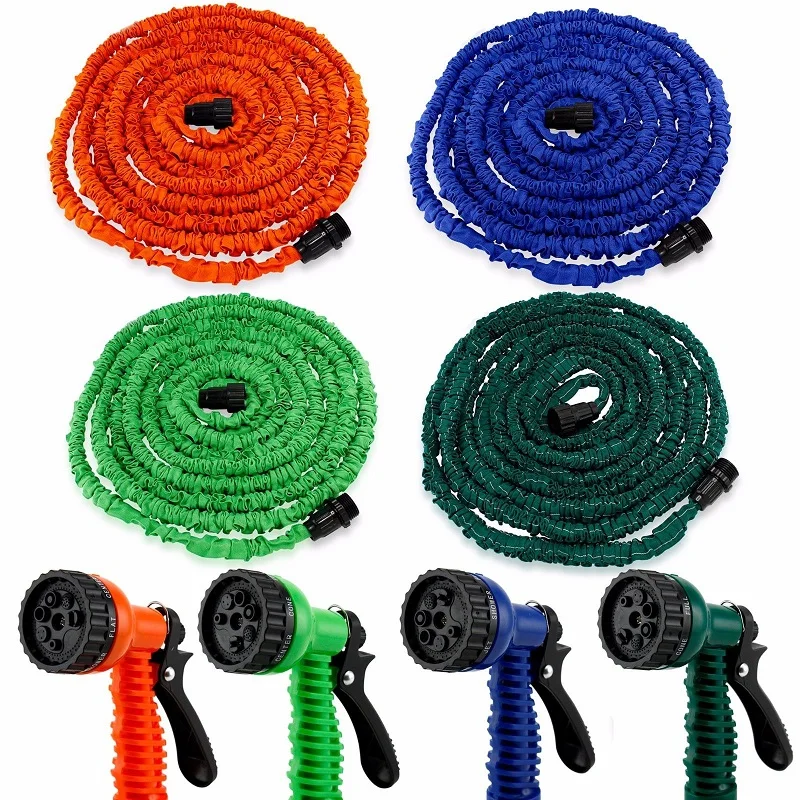 

New 25-175FT Expandable Hose Flexible Garden Water Hose for Car Hose Pipe Watering Connector With Spray Gun