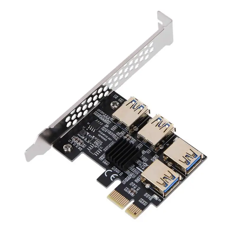 buy ALLOYSEED USB 3.0 PCI-E Express 1x to 16x Riser Card Adapter PCIE 1 to 4 Slot PCIe Port Multiplier Card for BTC Bitcoin Miner