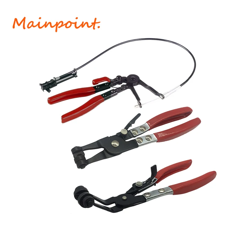 

3Pcs Auto/Car Repairs Bent Nose Hose Clamp Pliers Hand Tools Cable Type Flexible Wire Long Reach Hose Clip Pliers Hand Tools Set