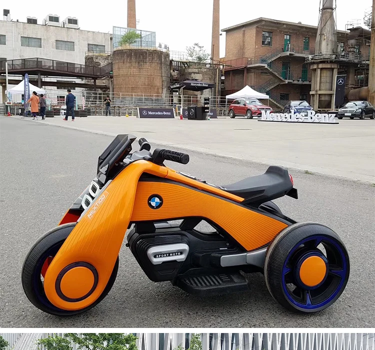Детский Электрический мотоцикл двойной привод трехколесный велосипед 1-7 зарядная игрушка автомобиль может кататься на