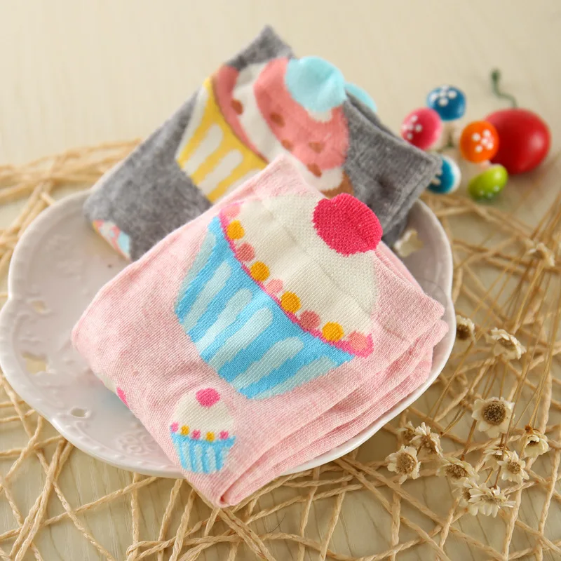 Весенне-осенние милые Креативные Детские Носки с рисунком «торт» для девочек, мягкие хлопковые носки милые детские носки для девочек забавные носки, Sokken meias