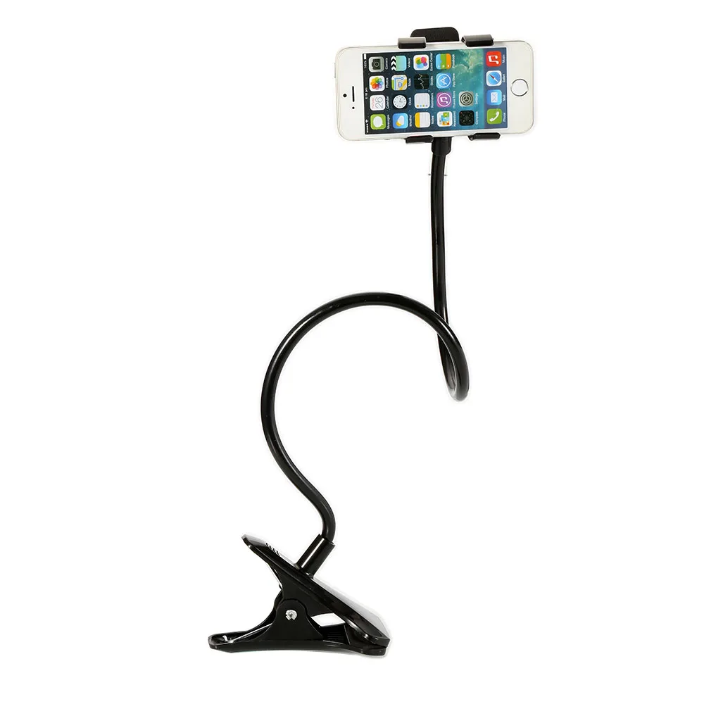 Ленивый держатель для мобильного телефона с двойным v-образным зажимом гибкий 360 ° гусиная шея