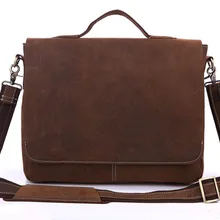 Винтажные коричневые мужские сумки-мессенджеры Crazy Horse из натуральной кожи, портфель из воловьей кожи, мужской портфель, дорожная сумка# MD-J7108R