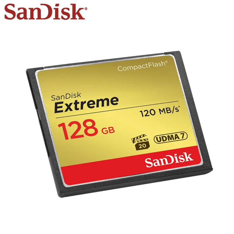 Двойной Флеш-накопитель SANDISK EXTREME COMPACTFLASH слот для карт памяти 64 Гб оперативной памяти, 32 Гб встроенной памяти, 128 ГБ Высокое Скорость 120 МБ/с. VPG-20 флэш-карта памяти для карт CF карт для Камера