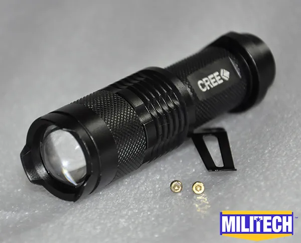 

MILITECH Mini Size Tactical ZOOMABLE (zoom in / out) Flashlight/ 3 Modes Flashlight High-Low-Strobe Flashlight Night Protection