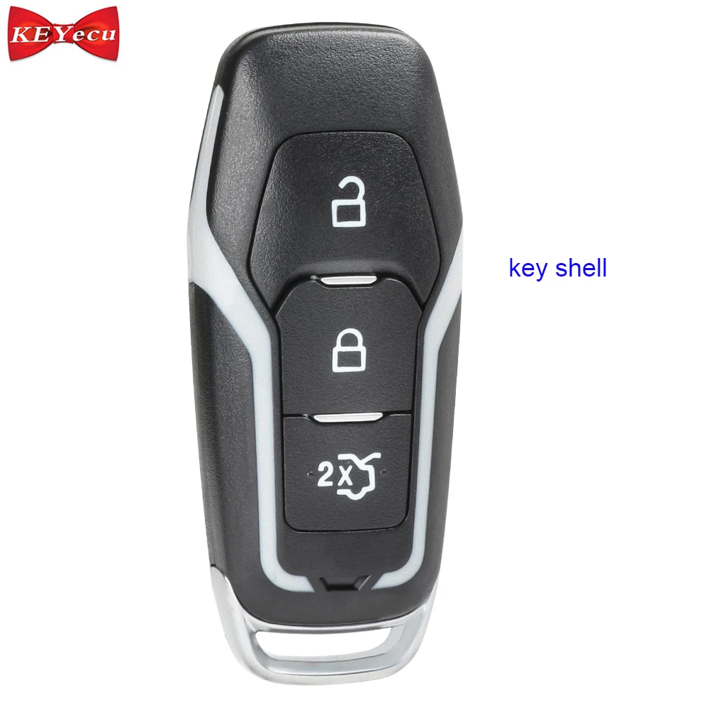 

KEYECU for Ford F150 F250 F350 Edge Mustang Fusion Explorer Replacement Remote Car Key Shell Case Fob Housing Cover 3 Button
