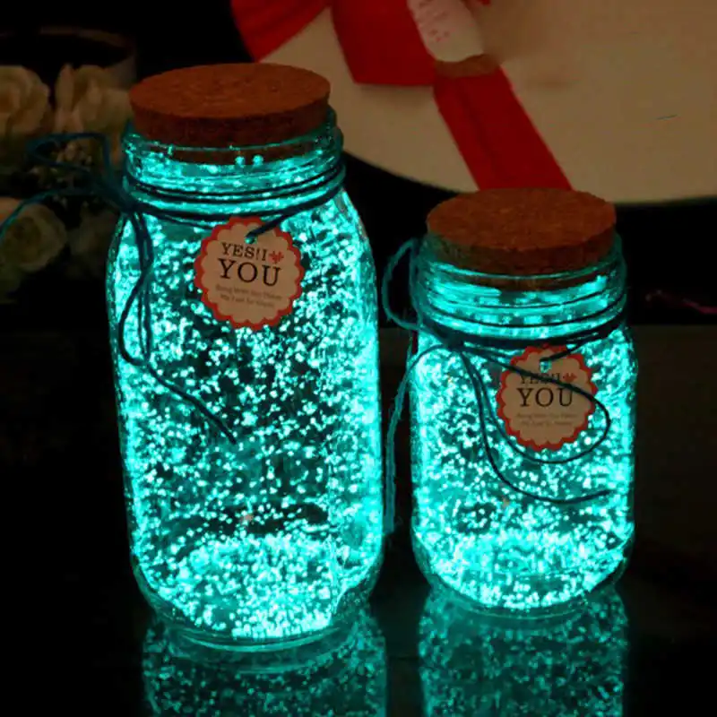 Светится в темноте 10 г Светящиеся вечерние DIY яркие Серебристые песочные краски звезда Желая бутылка флуоресцентные частицы Рождественский подарок для детей