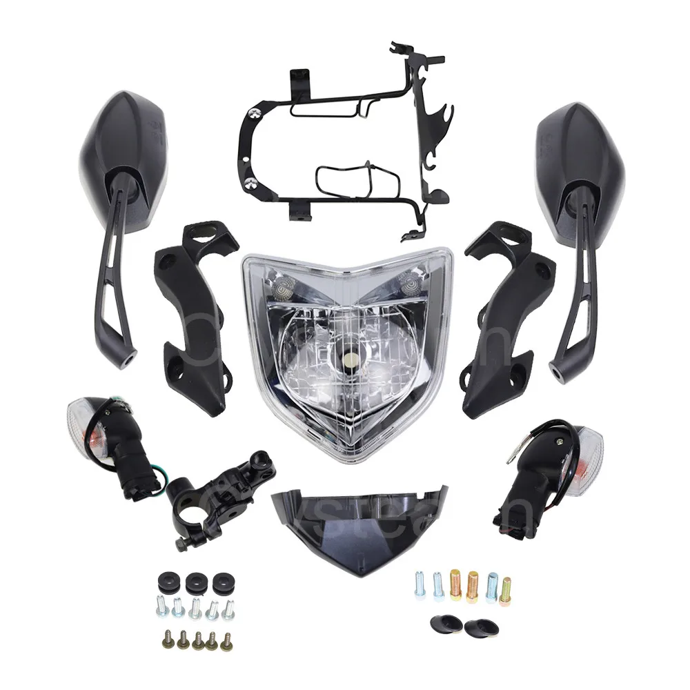 

For YAMAHA FZ1N 2006-2009 Motorcycle Front Headlight Assembly Housing Set w/ Rear View Mirrors /Turn Signals /Headlight Bracket
