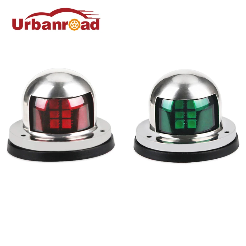 Urbanroad 2pcs Sailing Signal Led Boat Lights Navigation Stainless