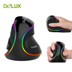 Вертикальный Мышь эргономичный проводной Delux M618 плюс RGB 6 Кнопка 1600 4000 Точек на дюйм компьютер Эргономичный Мышь s проводной USB для PC 2018