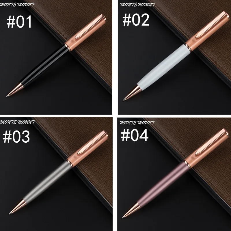 

Rose Gold Pen Kawaii New Ballpoint Pen Black Ink Stationery Luxury School office supplies Gift Metal Ballpen