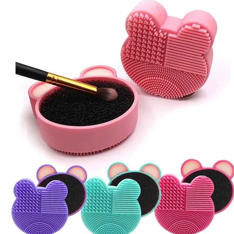 

DANNYHOO Makeup Brush Cleaner Sponge Powder Remover Soap Cleaning Washing Brush Silicone Pad Mat Box Make Up Cosmetic Tools