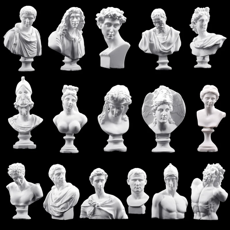 Sketch Painting Graffiti 10PCS set Resin Plaster Model 7-9cm Greek mythology Plaster Statue History Myth Figures