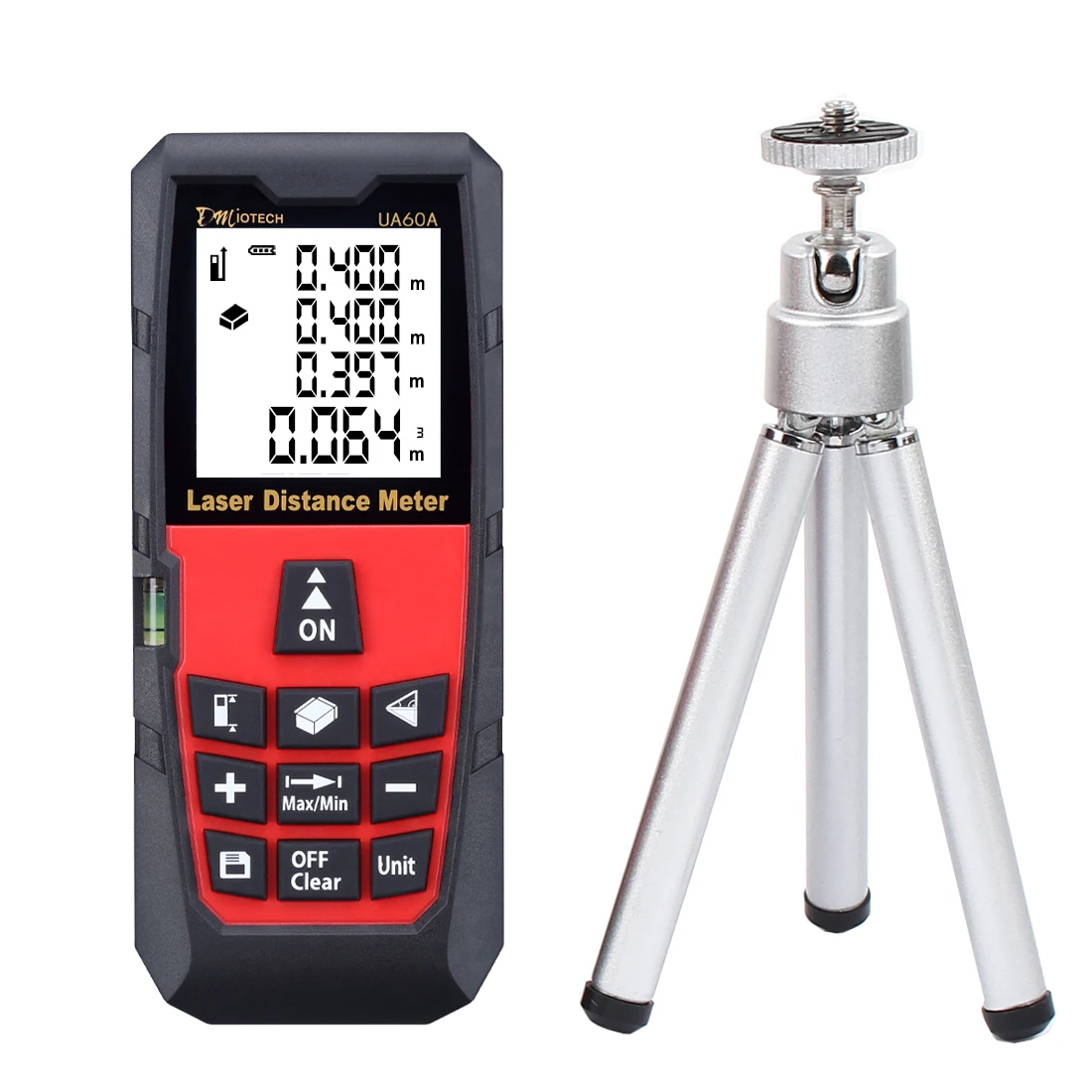 

UXCELL 196Ft 60M Mini Handheld Digital Laser Distance Meter Rangefinder Measure Tape Diastimeter Red With Tripod