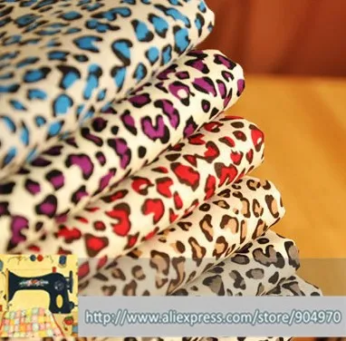 

6pcs Leopard Printed Cotton Poplin fabric Breathable for sewing home Textiles cotton fabric material multi-colored Leopard