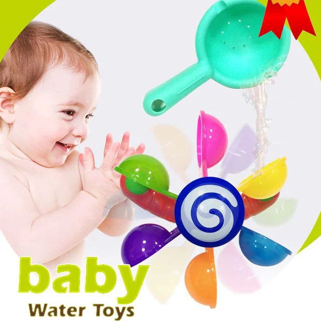 Baby Bath Toys Play In Scoop Water Mini Windmill Waterwheel Toddler Bathroom Bathtub Bathing Toy Kids Summer Swimming Pool Games 2