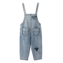 Pengpious летний женский джинсовый комбинезон с карманами с отверстиями