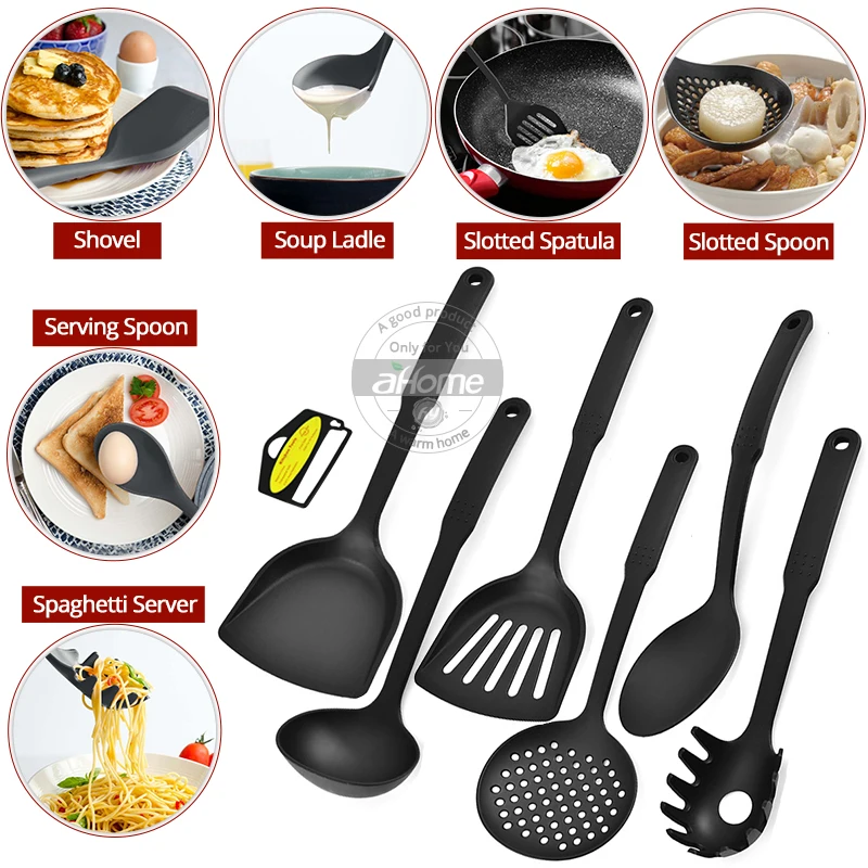 Пластиковые кухонные принадлежности, кулинарный набор посуды с антипригарным покрытием, инструменты для приготовления пищи, лопата, дуршлаг, лопатка, ложка, инструменты для спагетти, набор для приготовления пищи