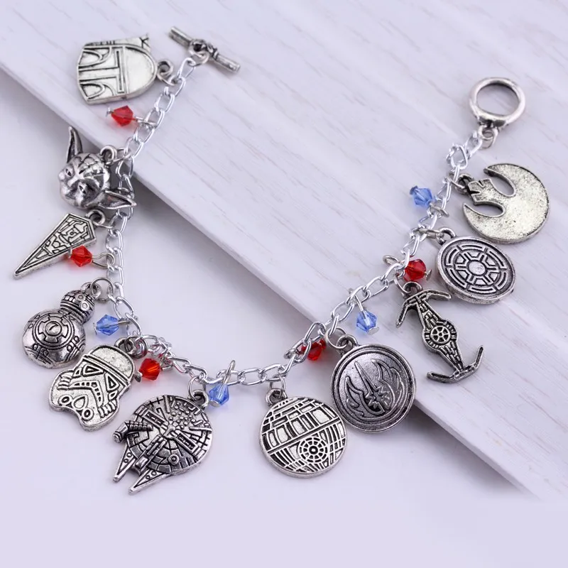 Star Wars Charm Bracelet Set Bb 8 Bb8 Darth Vader Stormtrooper Dead Star Wars Charm Bracelet Set Bb 8 Bb8 Darth Vader Stormtrooper Dead Earth Millennium Falcon In One Id Bracelets From Jewelry Accessories On