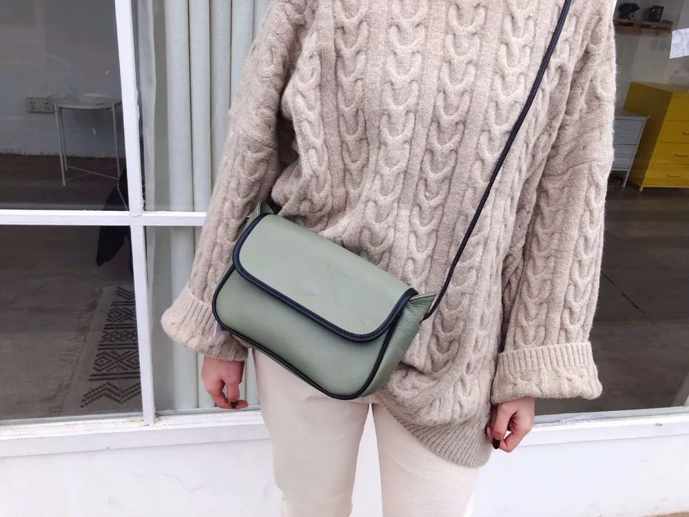 

UNICALLING simple fashionable women leather messenger bag female genuine leather shoulder bag