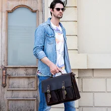 Винтажная деловая сумка из натуральной кожи коричневого цвета, мужской портфель из кожи crazy horse, коровья кожа, сумки для ноутбука