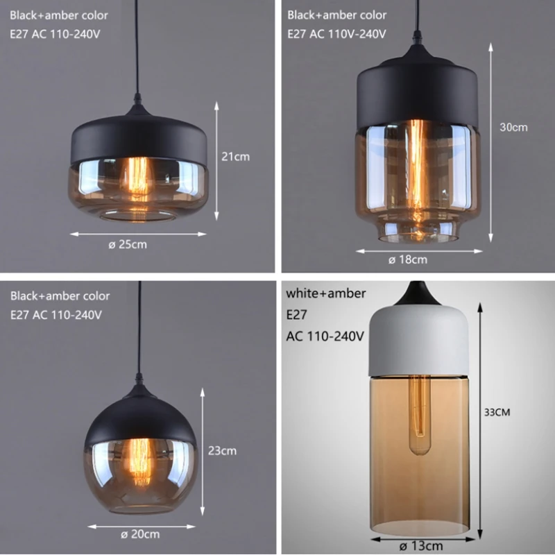 Скандинавский светодиодный E27 стеклянный подвесной светильник Современный Лофт Ресторан Крытый Декор подвесные светильники