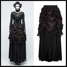 Панк рейв женская готическая лолита великолепные юбки мода стимпанк Женская вечерняя юбка Викторианский стиль ретро-юбки