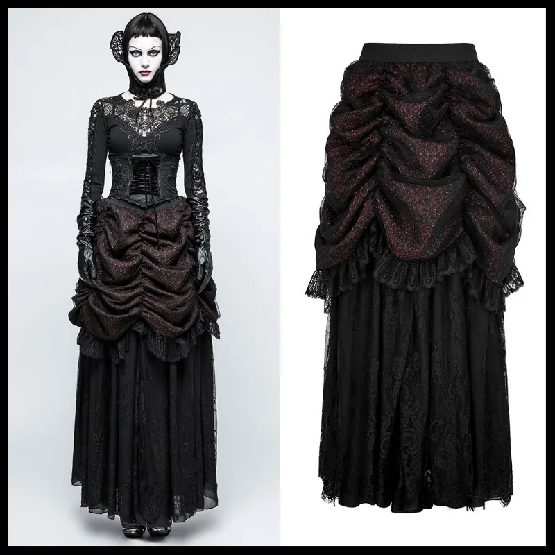 PUNK RAVE Vrouwen Gothic Lolita Prachtige Rokken Mode Steampunk Vrouwen Avondfeest Rok Victoriaanse Stijl Retro Rokken