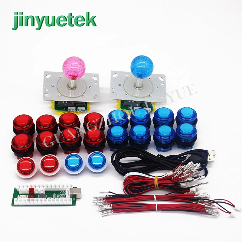 

2pcs Joystick 20pcs HAPP push button 2 players USB to jamma PC PS3 Raspberry ip controller board for Arcade DIY Bundles kit