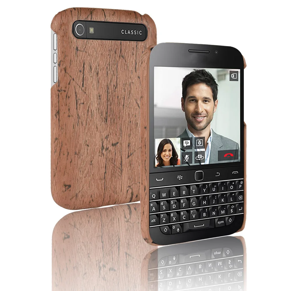 Woodern Retro Leather Case For Blackberry Classic Q20 Cover Skin 