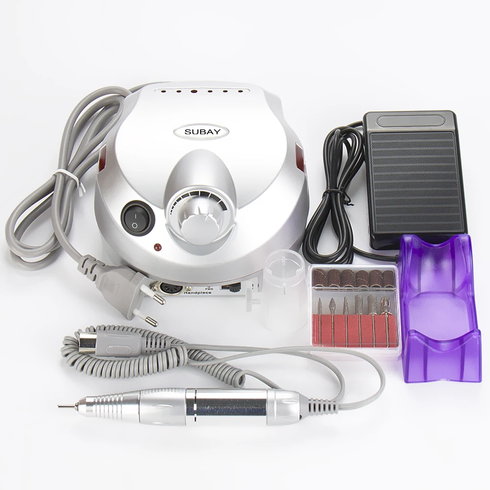 

Nail Art File Bits Machine Manicure Kit 30000 RPM 110V/220V Silver Electric Nail Drill Professional Nail Tools