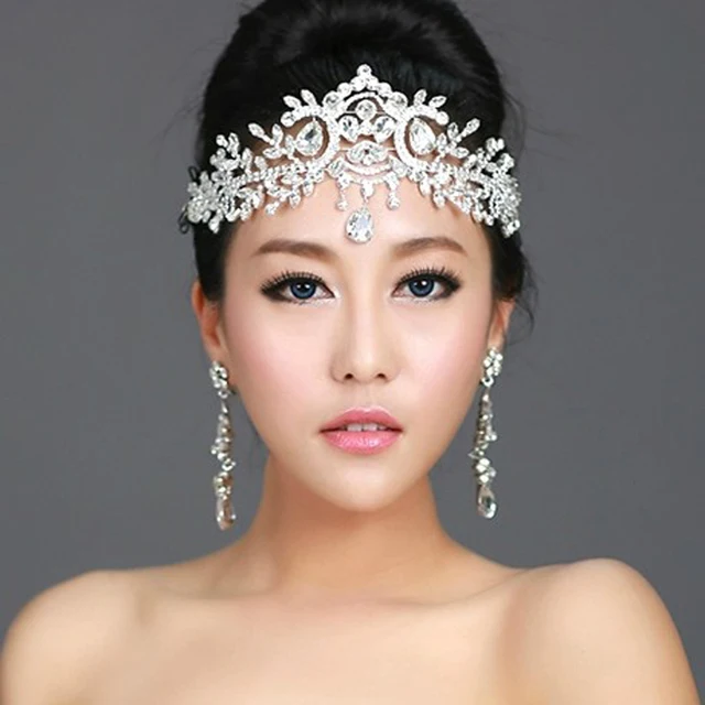 New Angle Rhinestone Wedding Hair Accessories Tiaras Crown Bridal Jewelry Wedding Quinceanera