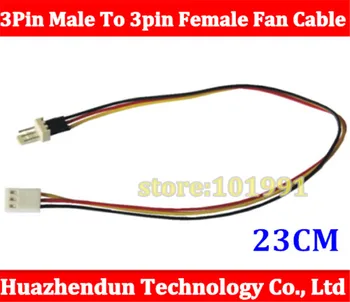 

10pcs Computer 12V 3Pin Male To 3pin Female Fan Power Lengthen Extension Cable Wire 23CM Free shipping