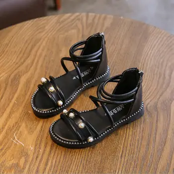 

Toddler Girls Fashion Sandalias Kids leather Sandals Baby Non-slip Roman Sandal for Children Girl Summer Shoes