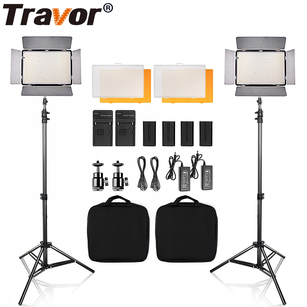 

Travor TL-600S LED Video Light light kit 3200K 5600K studio camera light camcorder light with 2m tripod and carrying bag